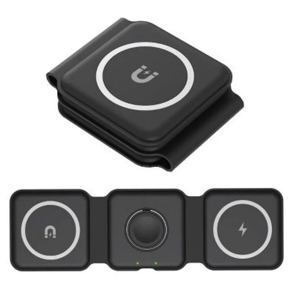 Just Wireless -  3-in-1 Portable Magnetic Wireless Ch Black